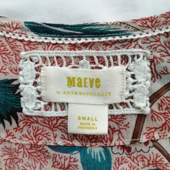 Anthropologie Maeve Adelaide Pink Wrap Midi Dress Short Sleeve Floral Small - Picture 13 of 16